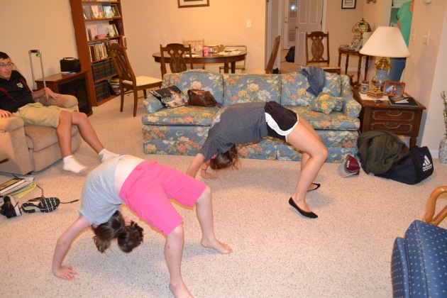 What kind of big cousin refuses to do a back bend with her little cousin when asked to do so? 
